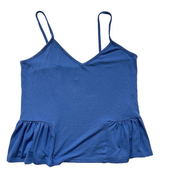 Mossimo Sz S Ruffle Crop Tank Top Blue Womens - Picture 1 of 5